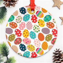 Easter Eggs Pattern, Easter Round Ornament (Two Sides)