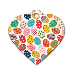 Easter Eggs Pattern, Easter Dog Tag Heart (Two Sides)