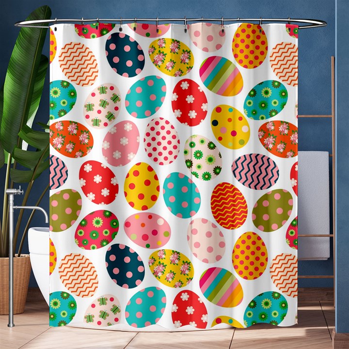 Easter Eggs Pattern, Easter Shower Curtain 60  x 72  (Medium) 