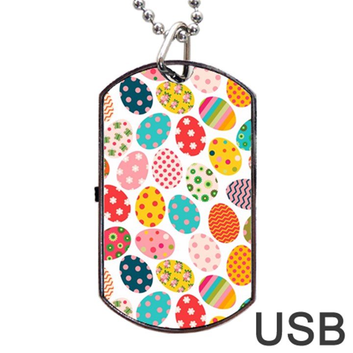 Easter Eggs Pattern, Easter Dog Tag USB Flash (Two Sides)