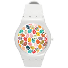 Easter Eggs Pattern, Easter Round Plastic Sport Watch (M)