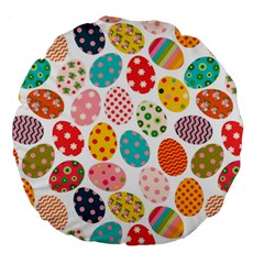 Easter Eggs Pattern, Easter Large 18  Premium Round Cushions