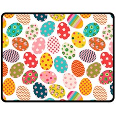 Easter Eggs Pattern, Easter Two Sides Fleece Blanket (medium) by kyorashop23