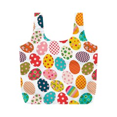 Easter Eggs Pattern, Easter Full Print Recycle Bag (M)