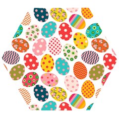 Easter Eggs Pattern, Easter Wooden Puzzle Hexagon