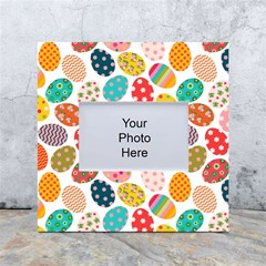 Easter Eggs Pattern, Easter White Box Photo Frame 4  x 6 