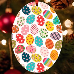 Easter Eggs Pattern, Easter UV Print Acrylic Ornament Oval