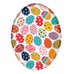 Easter Eggs Pattern, Easter Oval Glass Fridge Magnet (4 pack)