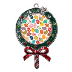 Easter Eggs Pattern, Easter Metal X Mas Lollipop with Crystal Ornament