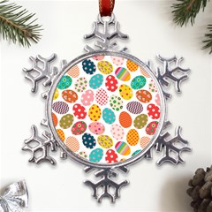 Easter Eggs Pattern, Easter Metal Large Snowflake Ornament