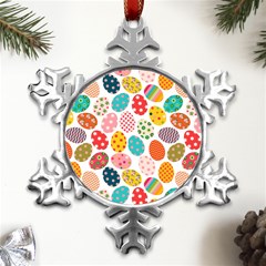 Easter Eggs Pattern, Easter Metal Small Snowflake Ornament