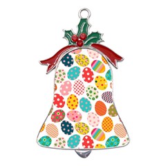 Easter Eggs Pattern, Easter Metal Holly Leaf Bell Ornament