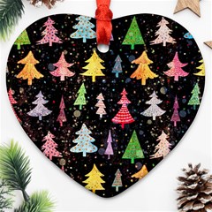 Fun Christmas Trees Heart Ornament (two Sides)