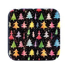 Fun Christmas Trees Square Metal Box (black) by kyorashop23