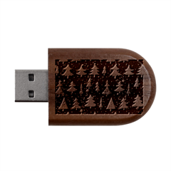 Fun Christmas Trees Wood Oval Usb Flash Drive by kyorashop23