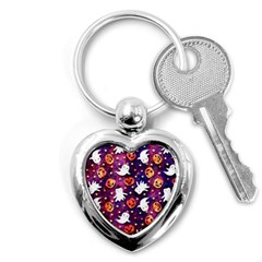 Fun Halloween Ghosts, Adoxali, Fun, Halloween Key Chain (heart) by kyorashop23