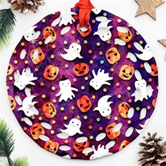 Fun Halloween Ghosts, Adoxali, Fun, Halloween Ornament (round Filigree)