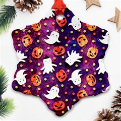 Fun Halloween Ghosts, Adoxali, Fun, Halloween Snowflake Ornament (two Sides)