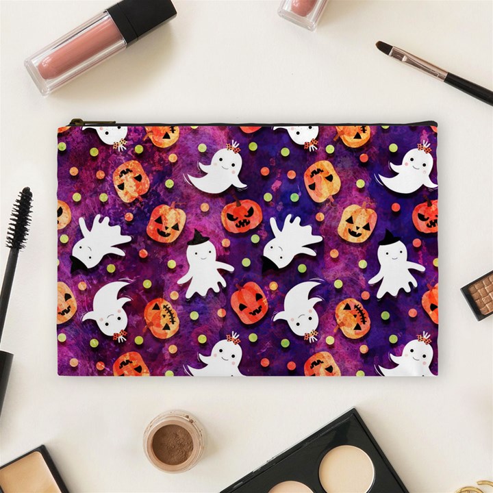 Fun Halloween Ghosts, Adoxali, Fun, Halloween Cosmetic Bag (Large)