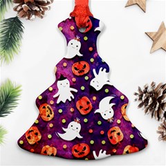 Fun Halloween Ghosts, Adoxali, Fun, Halloween Christmas Tree Ornament (two Sides) by kyorashop23