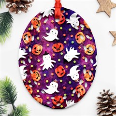 Fun Halloween Ghosts, Adoxali, Fun, Halloween Ornament (oval Filigree)