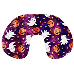 Fun Halloween Ghosts, Adoxali, Fun, Halloween Travel Neck Pillow by kyorashop23