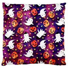 Fun Halloween Ghosts, Adoxali, Fun, Halloween Large Premium Plush Fleece Cushion Case (one Side) by kyorashop23