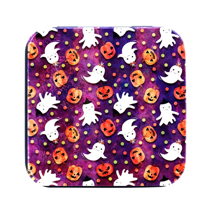 Fun Halloween Ghosts, Adoxali, Fun, Halloween Square Metal Box (Black)