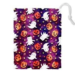 Fun Halloween Ghosts, Adoxali, Fun, Halloween Drawstring Pouch (4xl) by kyorashop23