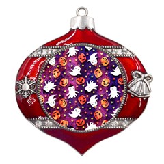 Fun Halloween Ghosts, Adoxali, Fun, Halloween Metal Snowflake And Bell Red Ornament by kyorashop23