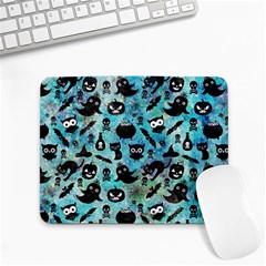 Ghosts Owls Pumpkins Small Mousepad by kyorashop23