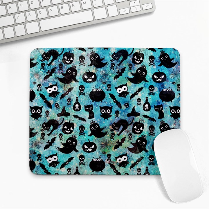 Ghosts Owls Pumpkins Large Mousepad