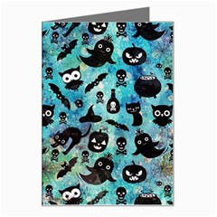 Ghosts Owls Pumpkins Greeting Card by kyorashop23