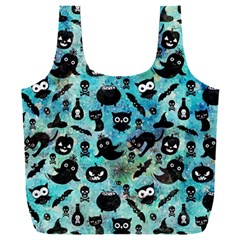 Ghosts Owls Pumpkins Full Print Recycle Bag (xxl) by kyorashop23