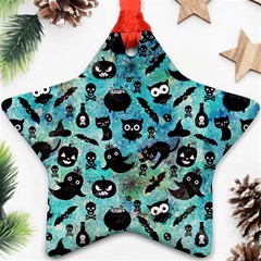 Ghosts Owls Pumpkins Ornament (star)