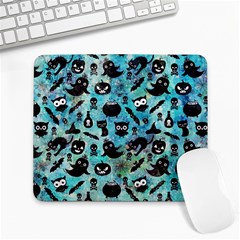 Ghosts Owls Pumpkins Large Mousepad by kyorashop23