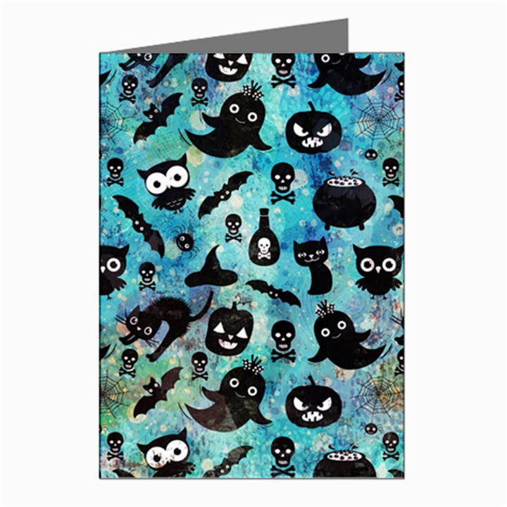 Ghosts Owls Pumpkins Greeting Cards (Pkg of 8)