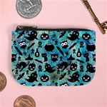 Ghosts Owls Pumpkins Mini Coin Purse Front