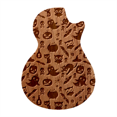 Ghosts Owls Pumpkins Guitar Shape Wood Guitar Pick Holder Case And Picks Set by kyorashop23