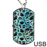 Ghosts Owls Pumpkins Dog Tag USB Flash (Two Sides) Front