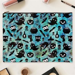 Ghosts Owls Pumpkins Cosmetic Bag (xxxl) by kyorashop23