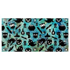 Ghosts Owls Pumpkins Banner And Sign 4  X 2  by kyorashop23