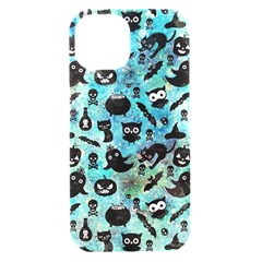 Ghosts Owls Pumpkins Iphone 15 Black Uv Print Pc Hardshell Case by kyorashop23