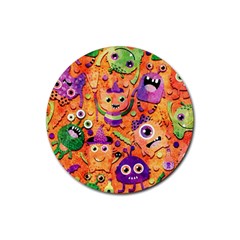 Halloween Monsters Rubber Coaster (round) by kyorashop23