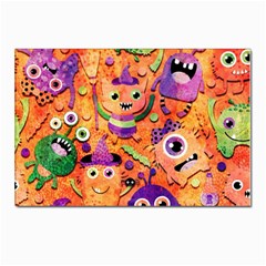 Halloween Monsters Postcard 4 x 6  (pkg Of 10) by kyorashop23