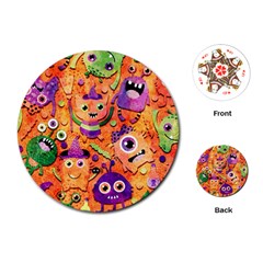 Halloween Monsters Playing Cards Single Design (round)