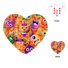 Halloween Monsters Playing Cards Single Design (heart)