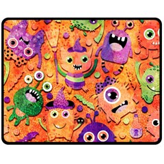 Halloween Monsters Fleece Blanket (medium) by kyorashop23