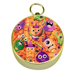 Halloween Monsters Gold Compasses by kyorashop23