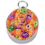 Halloween Monsters Silver Compasses Front